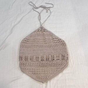 Abercrombie & Fitch Neutral Crochet Tank Top